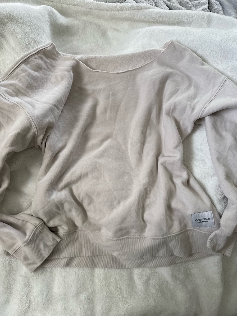 Calvin Klein Off the Shoulder Crewneck Sweatshirt